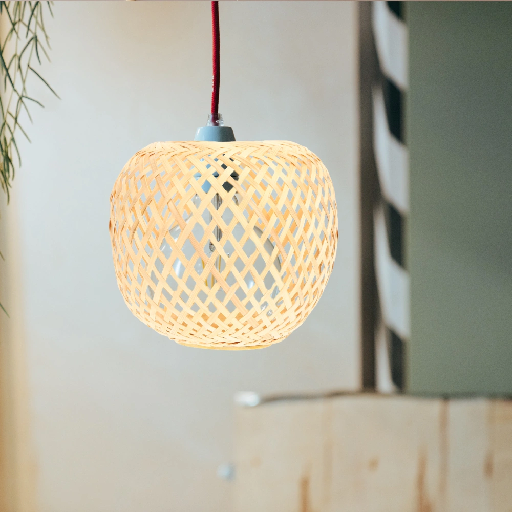 Woven Lamp Shade Bamboo Ceiling Light Shade Handmade Chandelier Lamp Cover