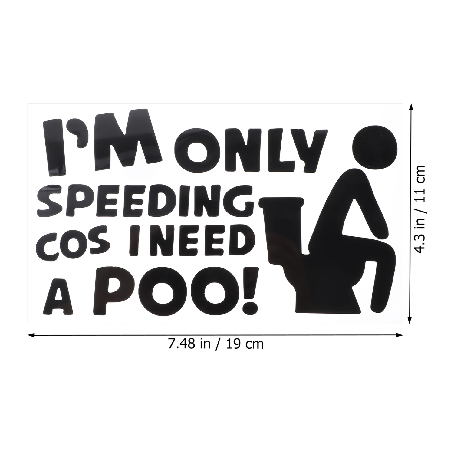 4pcs Reflective Car Stickers And Decals Car Window Bumper Decals  I'm Only Speeding Cos I Need A Poo Car Stickers