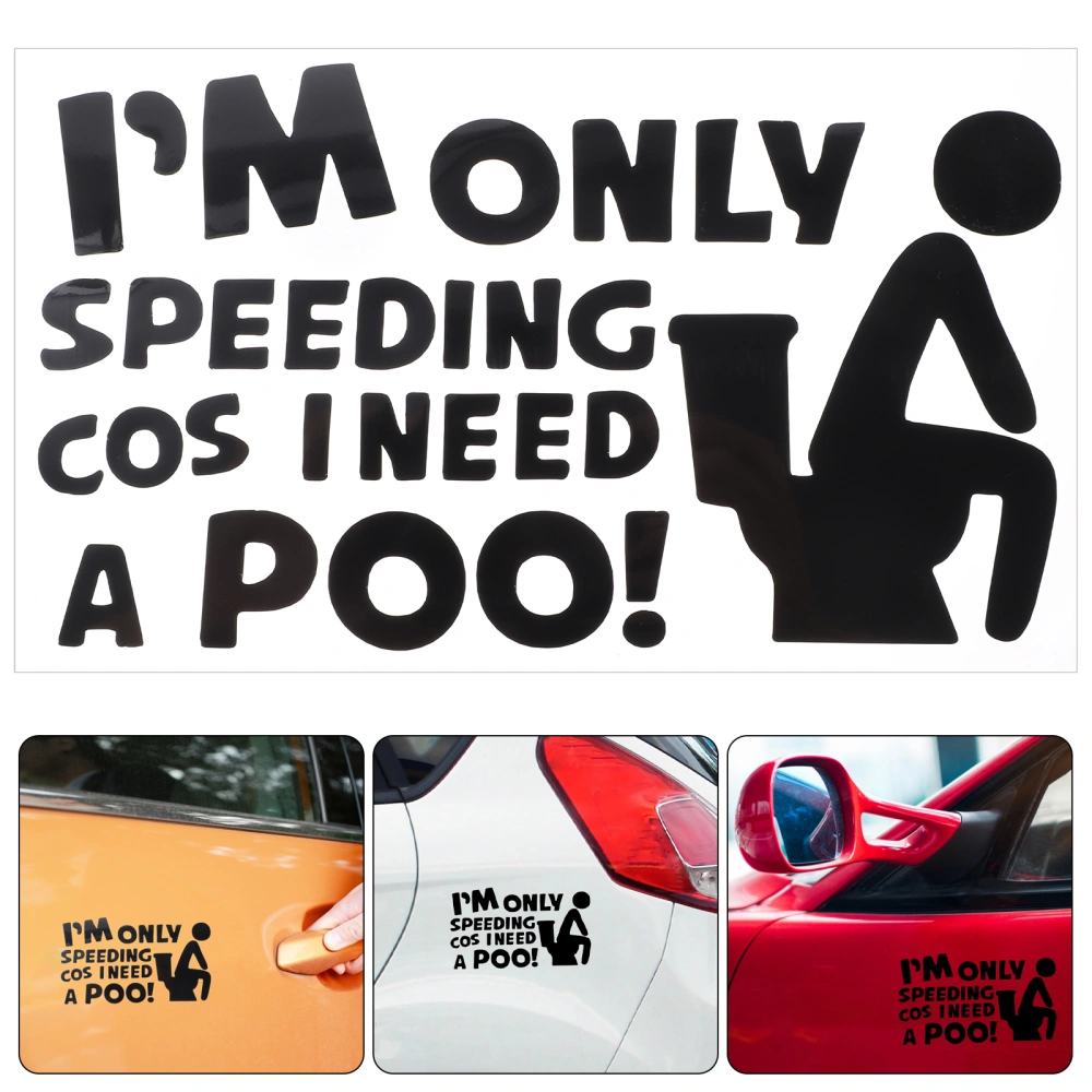 4pcs Reflective Car Stickers And Decals Car Window Bumper Decals  I'm Only Speeding Cos I Need A Poo Car Stickers