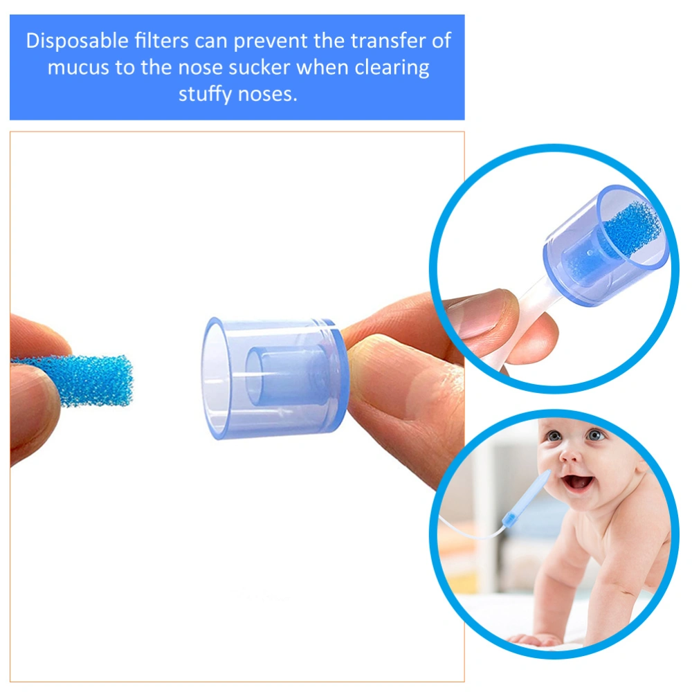 3 Sets Nasal Aspirator Sponge Infant Nose Sucker Filter Nose Aspirator Sponge Nose Cleaning Tool