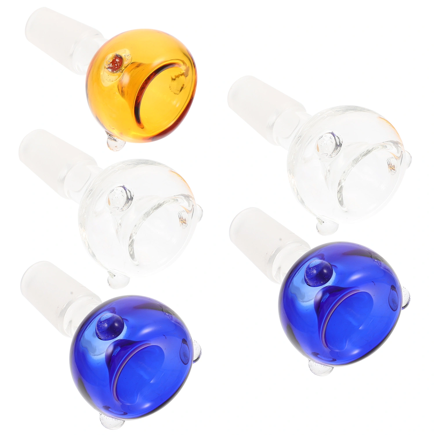 5pcs Glass Tobacco Mouth Tip Decorative Glass Crafts Practical Smoking Mouth Tip (Random Color)
