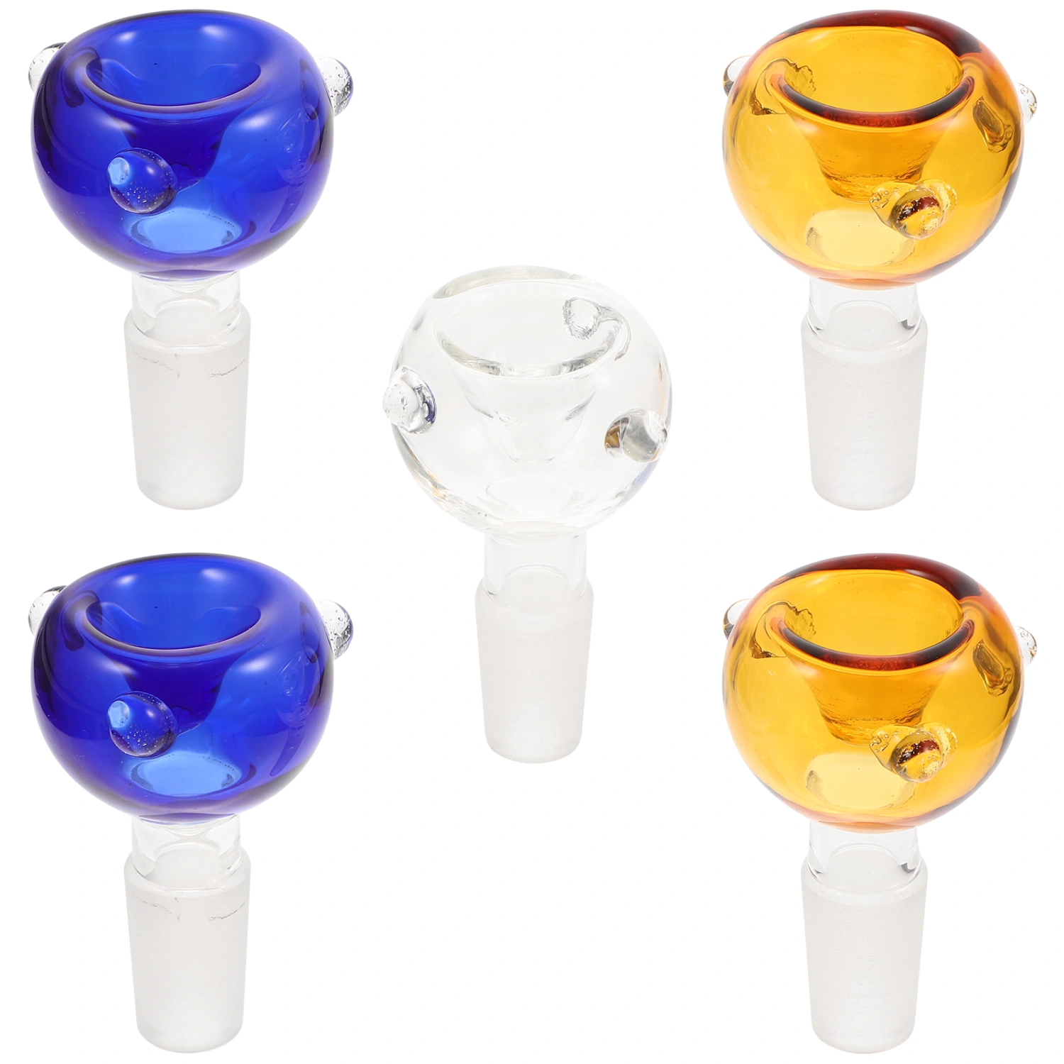 5pcs Glass Tobacco Mouth Tip Decorative Glass Crafts Practical Smoking Mouth Tip (Random Color)