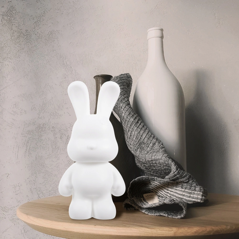 White Bunny Statue Blank Rabbit Ornament Blank Decoration Home Decoration