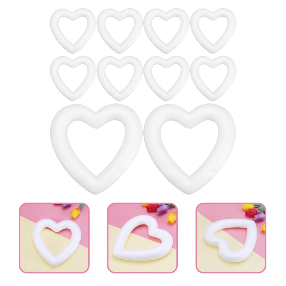 10Pcs Foam Wreath Form Heart Shaped Foam Wreath Heart Wreath Foam Wreath DIY Supplies