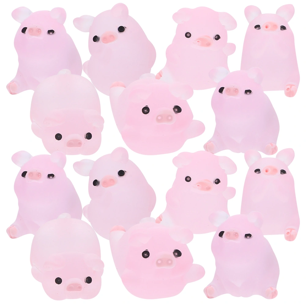 18Pcs Resin Pig Charms Resin Pig Decorations Miniature Pig Statue DIY Pig Charms