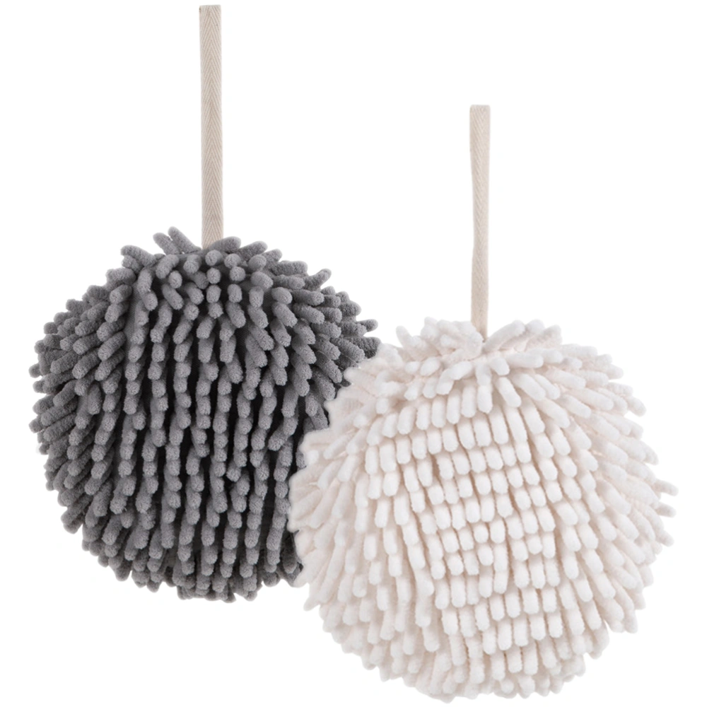 2pcs Household Hanging Spherical Absorbent Towels Kitchen Bathroom Towel Balls