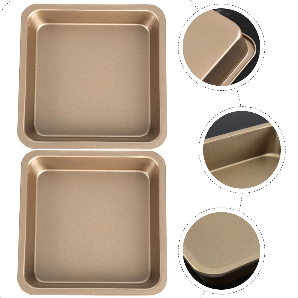 2Pcs Nonstick Square Cake Pan Thick Bread Baking Pan Cookie Baking Pan DIY Cake Pan