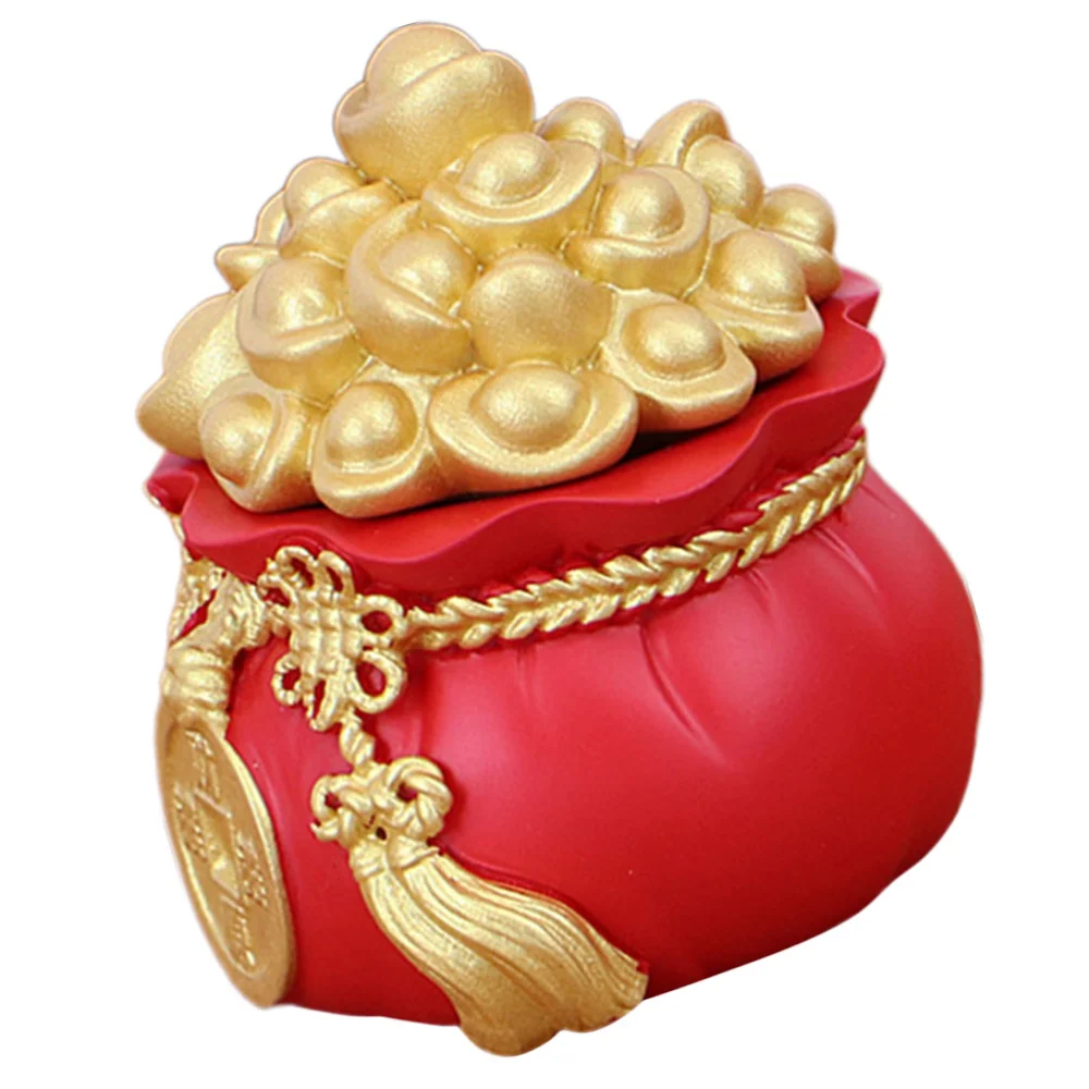 Resin Money Bag Shape Adornment Wealth Retro Living Room Car Decoration Wealth Lucky Figurine