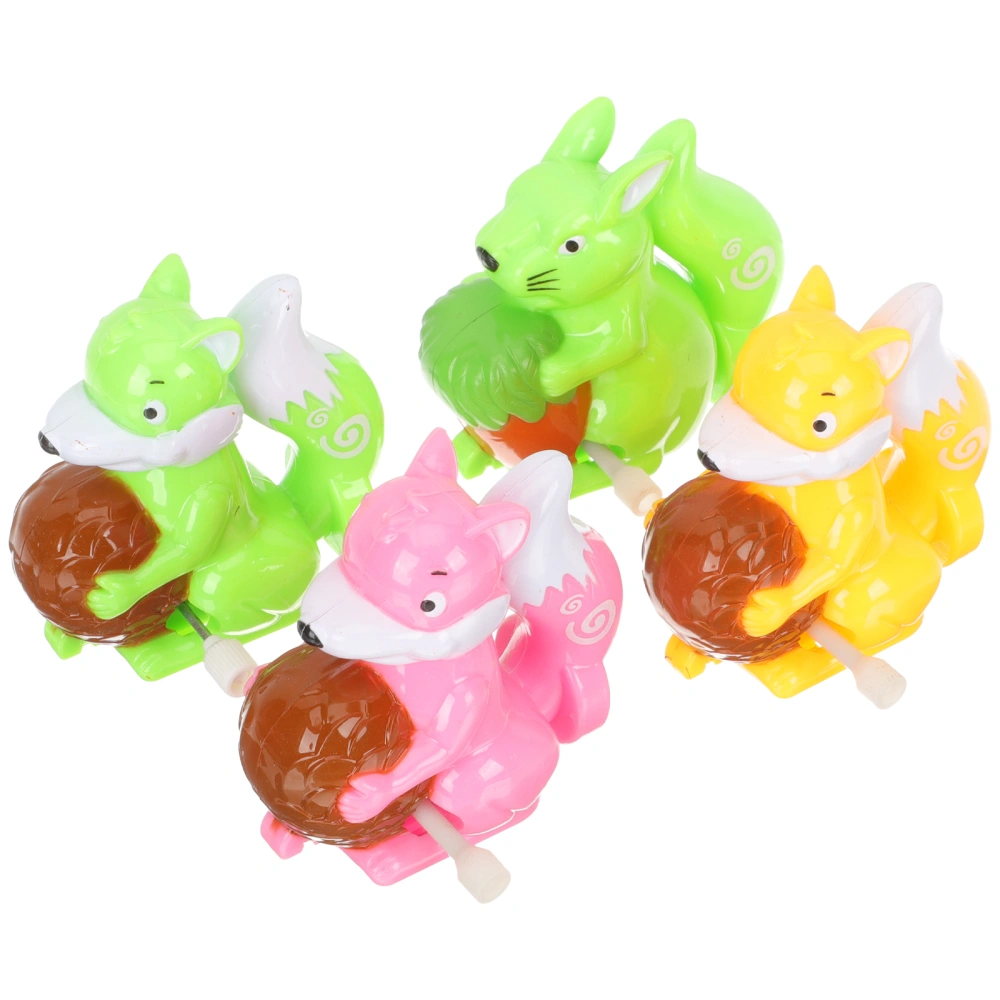 4Pcs Cartoon Animals Windup Toys Funny Wind Up Toys Foxes Squirrel Toys (Random Style)