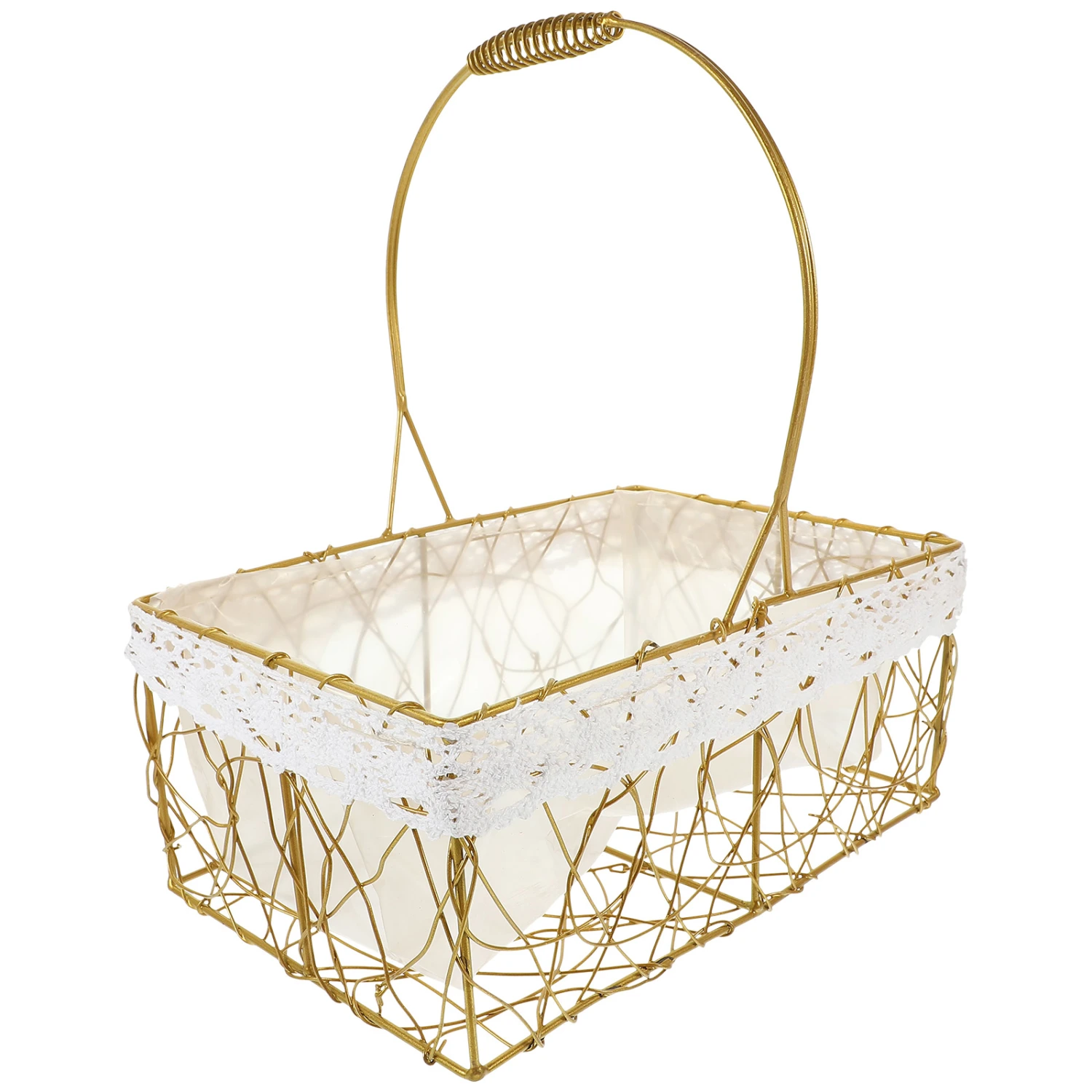 Kitchen Storage Basket Fruit Vegetable Basket Metal Wire Basket with Handle