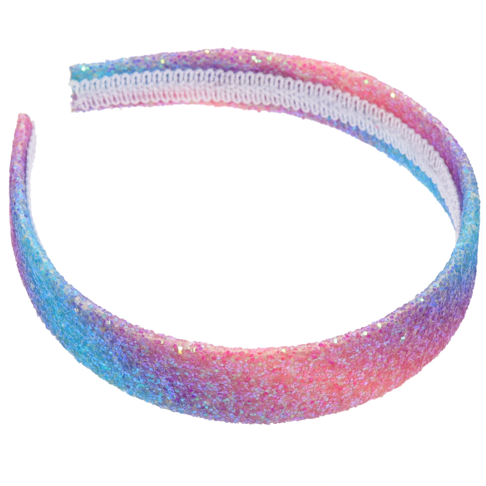 Fashion Glitter Headwear Colorful Wide Version Hairband Sequin  Decorative Headdress