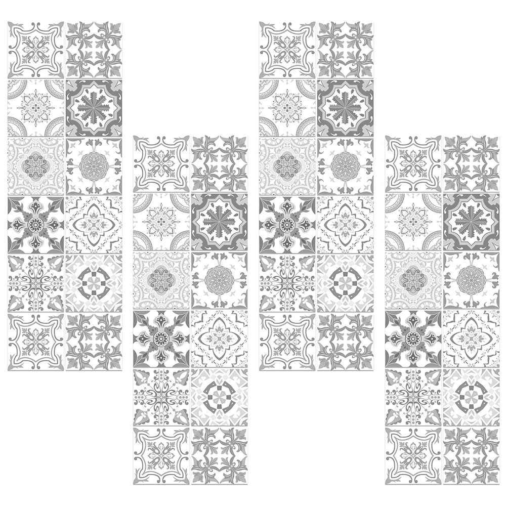 48pcs Vintage Peel and Stick Tile Decals Oil-proof Kitchen Wall Tile Stickers Kitchen Backsplash Wallpaper