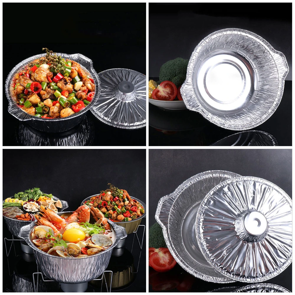 4pcs Tin Foil Holders Disposable Foil Pans Tin Foil Boxes Disposable BBQ Tray