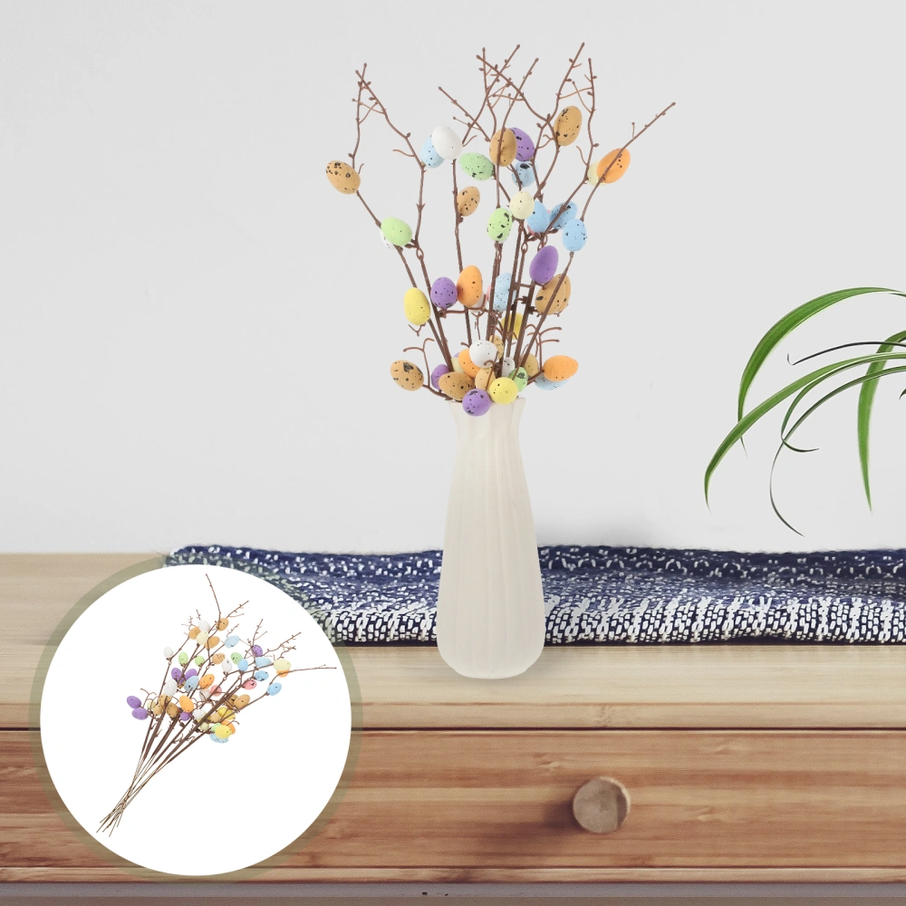 10pcs Easter Egg Branches Artificial Easter Egg Picks Easter Egg Twig Stems for Floral Arrangement