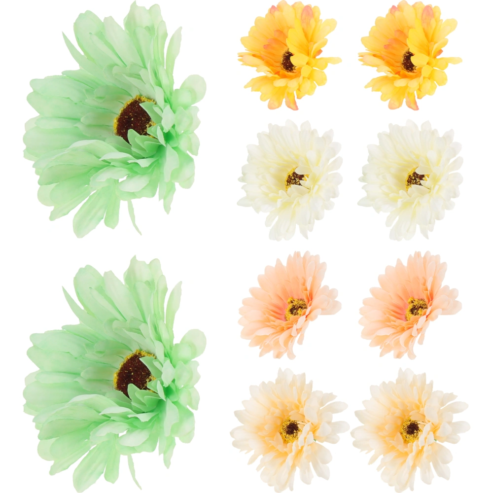 10pcs Fake Artificial Silk Gerbera Chrysanthemum Daisy Flower Hair Clip Material