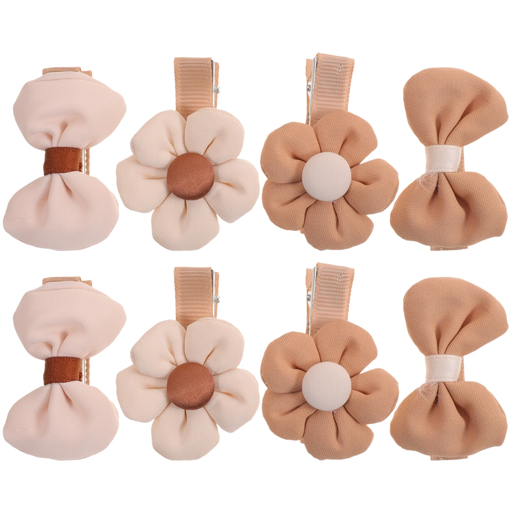 8pcs Bowknot Flower Hair Clips Girl Hair Decor Hair Accessories Girl Fashion Cute Hair Clips