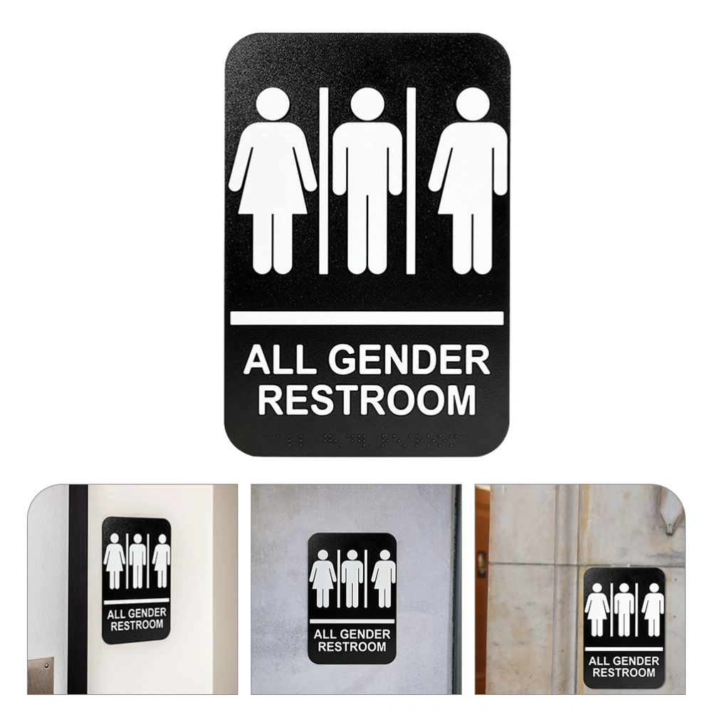 Unisex Braille Restroom Sign Self Adhesive Bathroom Sign for Bathroom Toilet Restroom