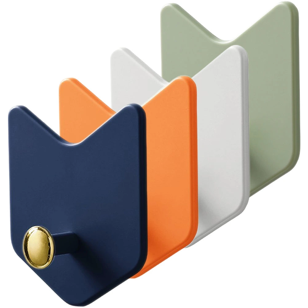 4pcs Self Adhesive Wall Hooks Hanging Keys Hooks Towels Purses Hanging Hooks