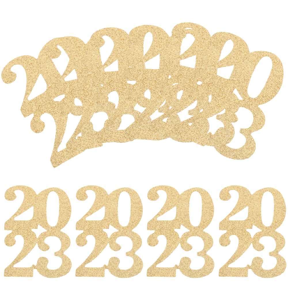 24pcs Glitter 2023 Cutouts Tags Decorations Table Centerpieces 2023 Grad Cutouts