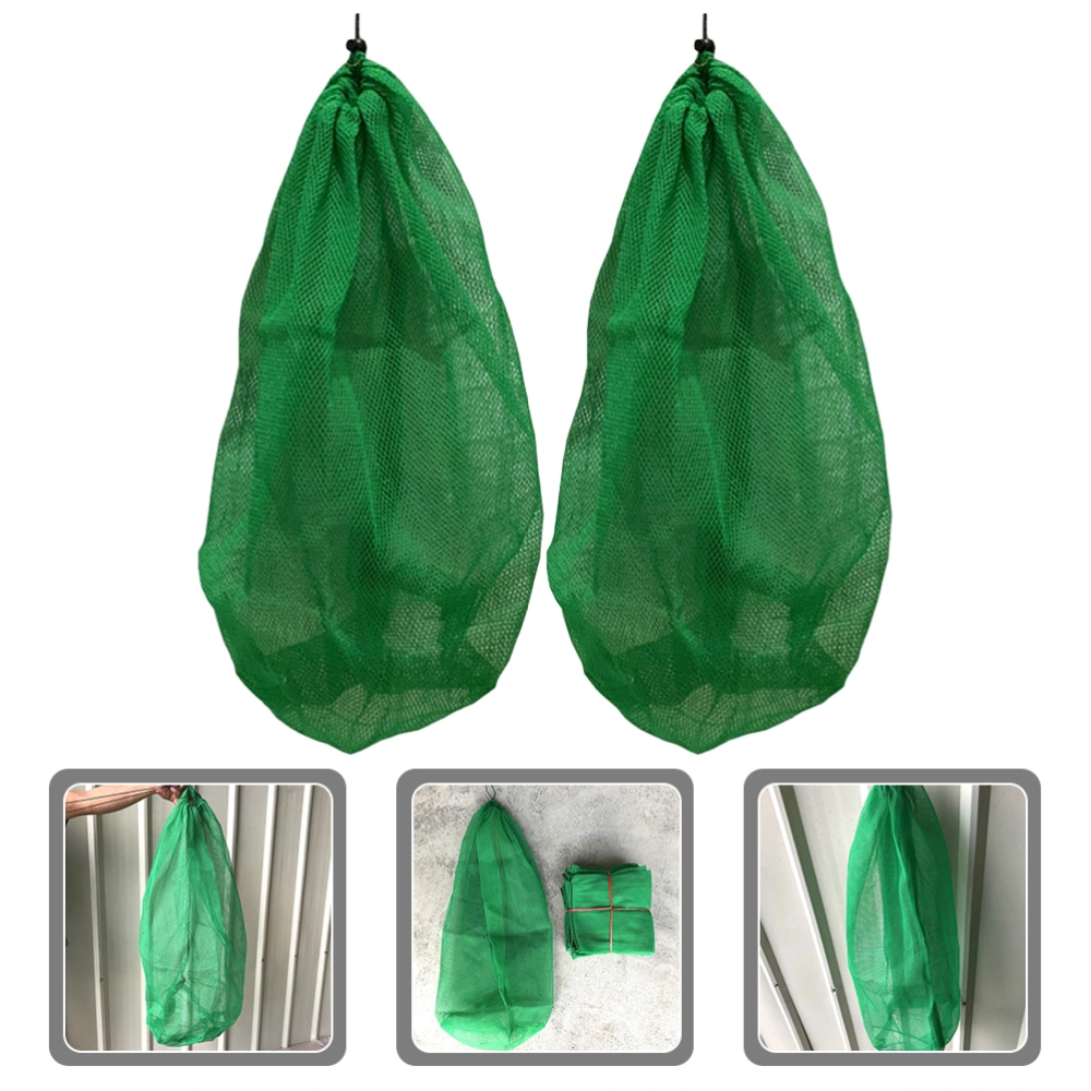 2Pcs Diving Fishing Net Bags Outdoor Drawstring Fish Nets Portable Fishing Pouches