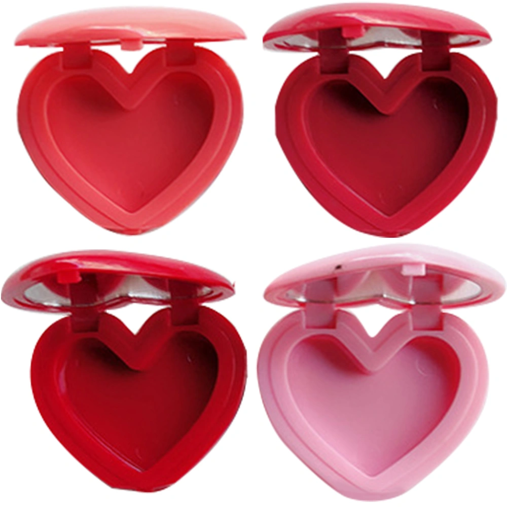 4pcs Empty Inner Mirror Eyeshadow Box Heart Shaped Lipstick Container Cosmetics Cases