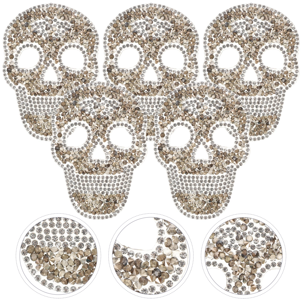 5Pcs Multi-Function Embroidered Patches Skull Patches Decor Back Sewing Patches Repairing Back Patches