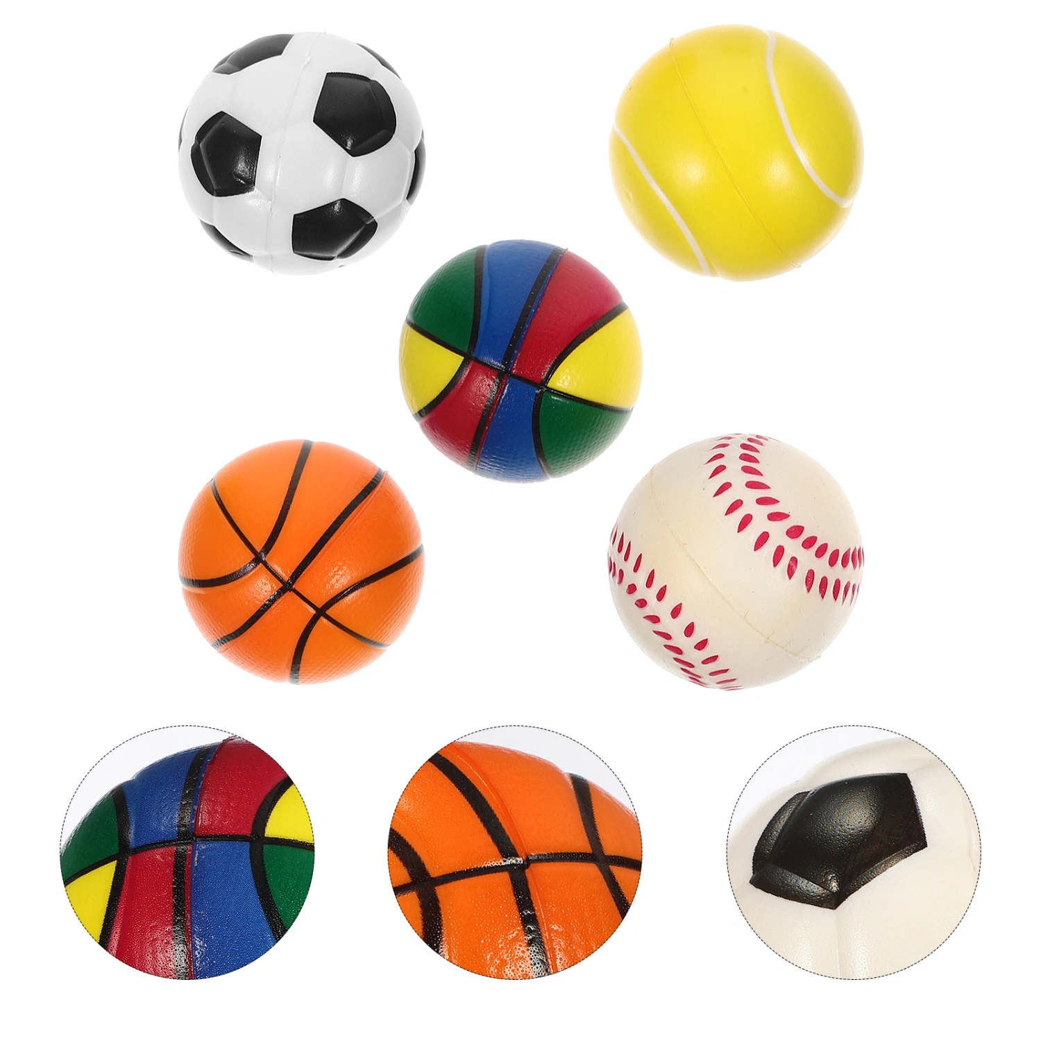 5Pcs Sports Ball Toy Kids Stress Toy Kids Sports Balls Model Sports Ball Cognitive Toy Kids Toys
