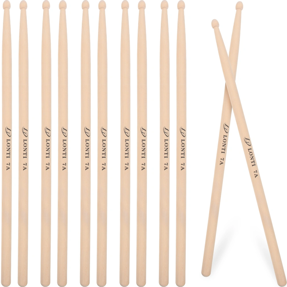 12 Pairs of Drumstick Maple Wooden Drum Sticks Percussion Instrument 7A Drumsticks