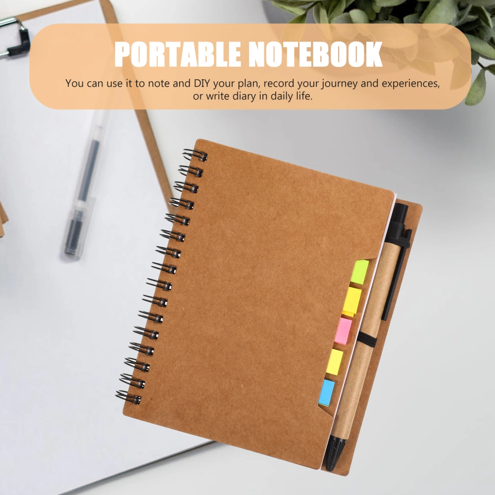 2pcs Coil Notepad Sticky Notebook Schedule Notepad Agenda Notepad Portable Students Notepad