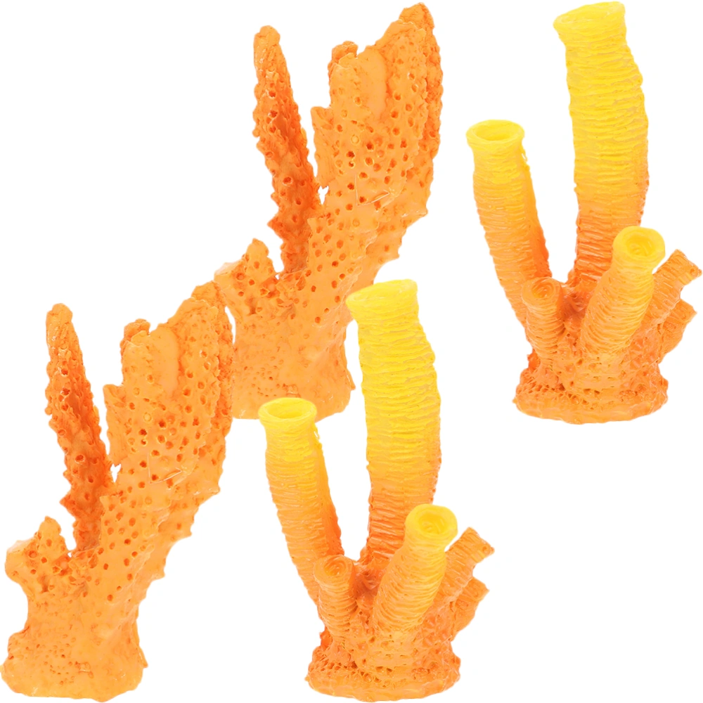 4pcs Aquarium Coral Landscape Coral Statues Decorative Artificial Plants Fish Tank Aquarium Corals