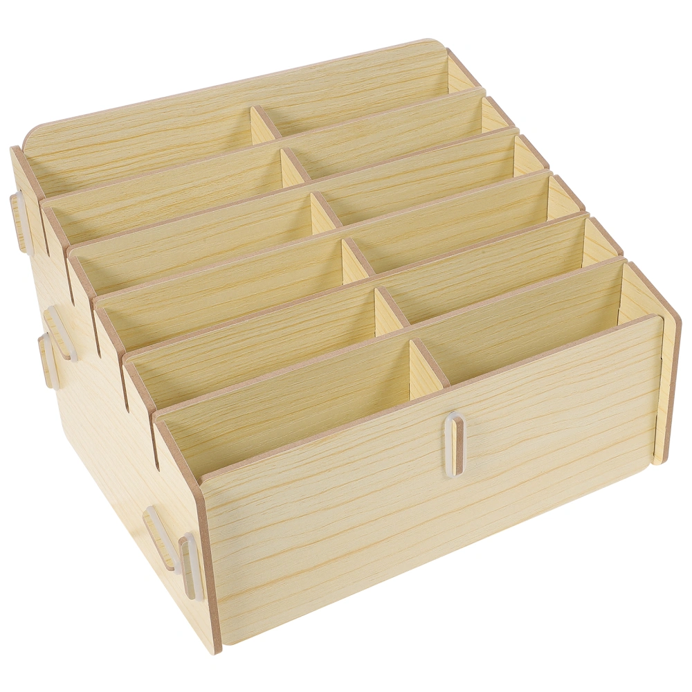 Game Cards Storage Box Portable Multi-grid Cards Sorter Wooden Card Case