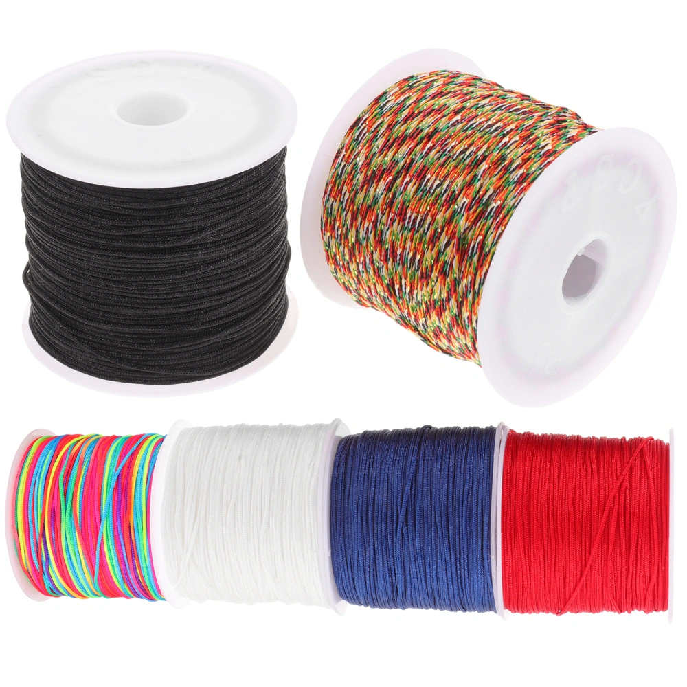 6 Rolls of Bracelet String Cord Beading Thread Braided Thread Rope for Necklace Bracelet Making