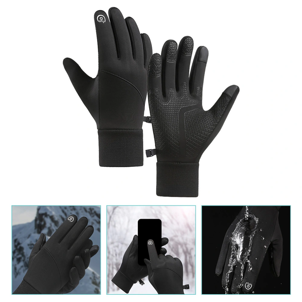 1 Pair of Bike Gloves Warming Fitness Gloves Nonslip Gloves Screen Touch Gloves Warm Sports Gloves