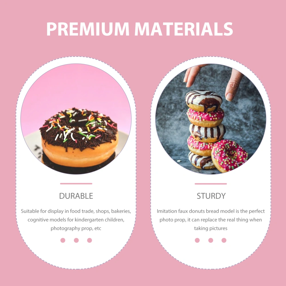 2pcs Artificial Donuts Models Simulated Donuts Photo Props Fake Doughnut Fridge Magnets