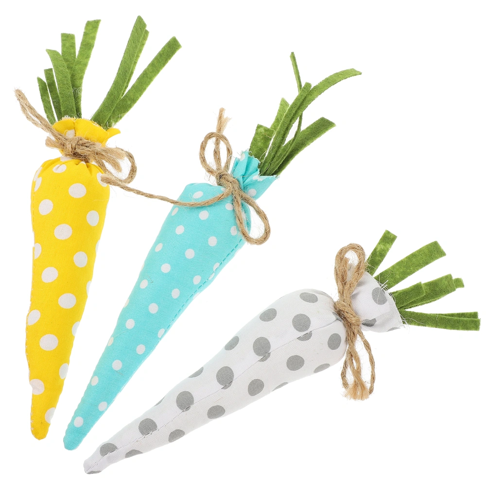 3pcs Easter Party Decorative Ornament Easter Carrot Prop Easter Photo Props