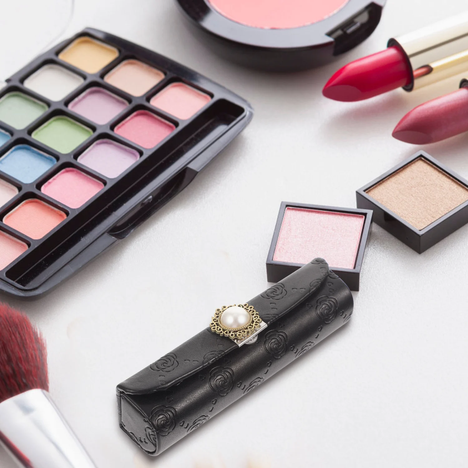 Lipstick Storage Cases with Mirror Vintage Lipstick Case Portable Lipstick Storage Box