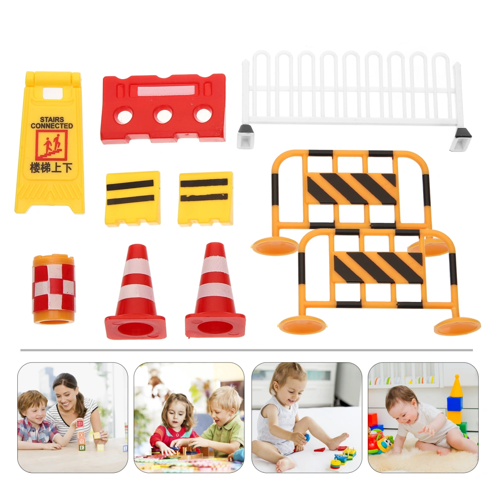 14Pcs Traffic Cones Toy Traffic Barricade Signs Toy Street Signs Toys Early Learning Toys