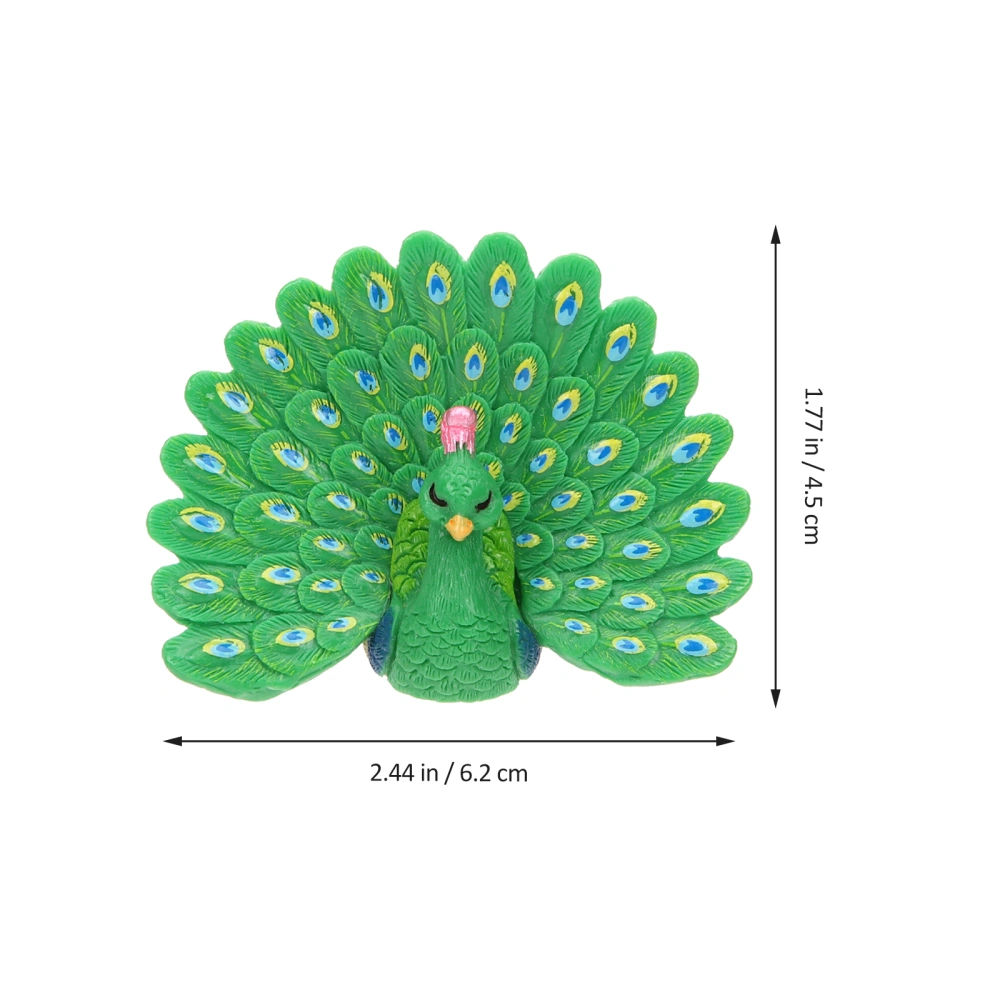 5pcs Peacock Figurine Micro Landscape Peacock Ornament Vivid Flower Pot Ornament