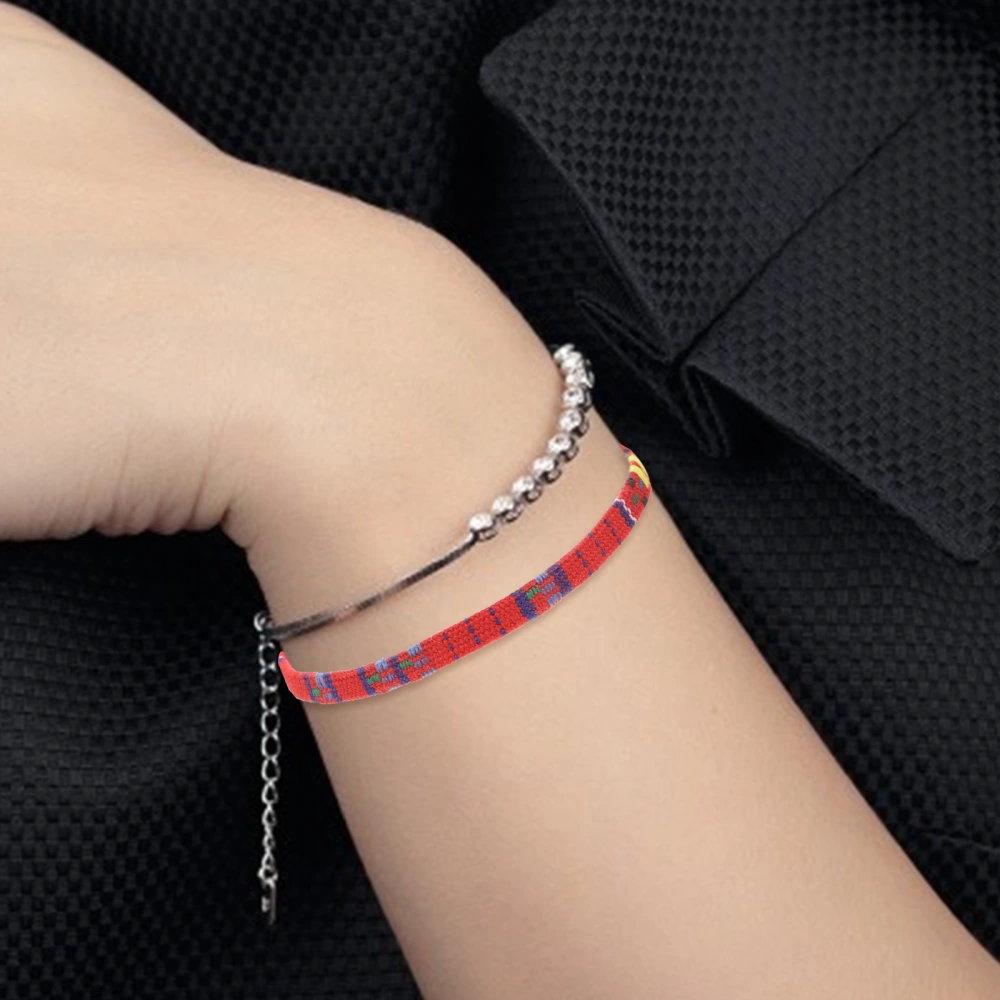 5Pcs Woven Bracelets Adjustable Braided Bracelet Woven Anklets Woven String Bracelets Gift