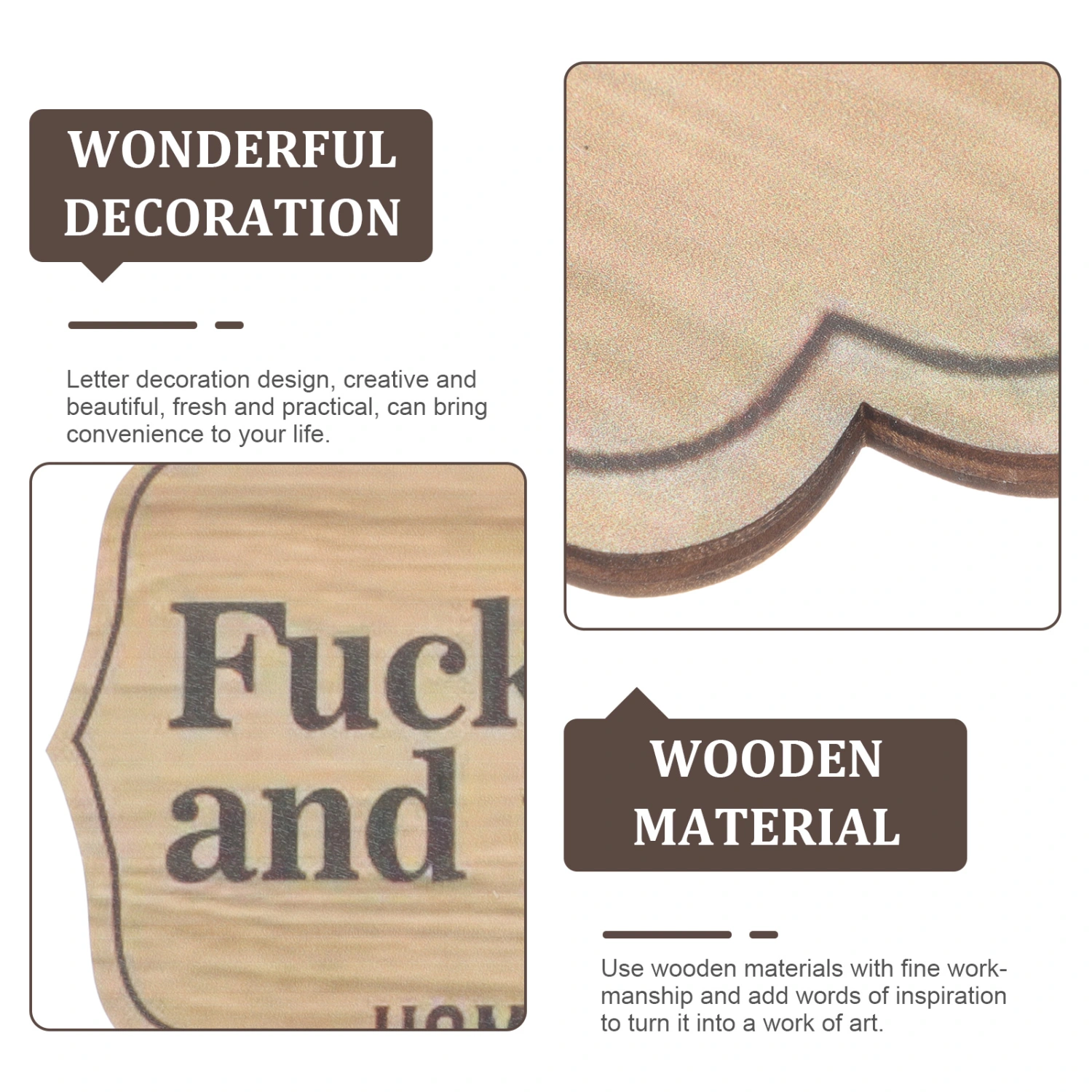 Creative Outdoors Garden Lawn Stake Decor Front Door Hanging Wooden Sign Household Pendant