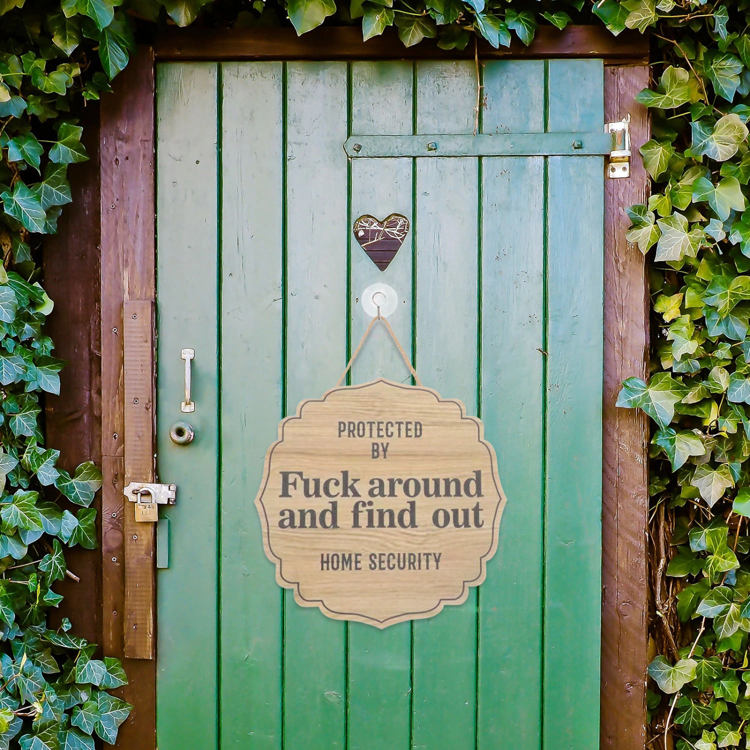 Creative Outdoors Garden Lawn Stake Decor Front Door Hanging Wooden Sign Household Pendant