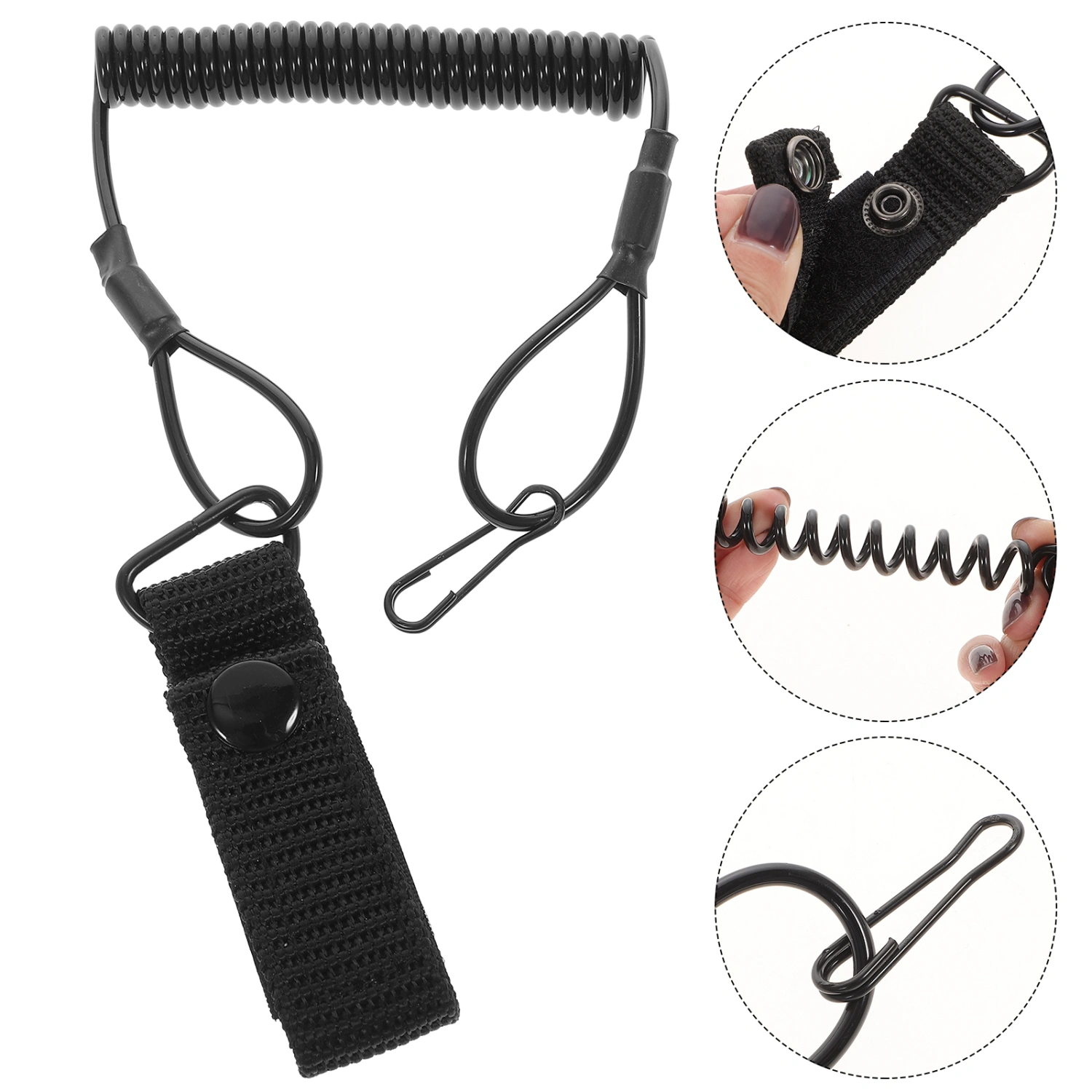 Bungee Cord With Carabiner Lanyard String Safety Tool Leash Camera Lanyard Cord