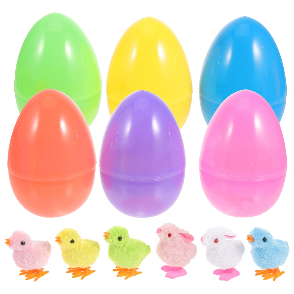 1 set of Easter Egg Fillers with Wind-up Chicken Bunny Toys Easter Basket Stuffers