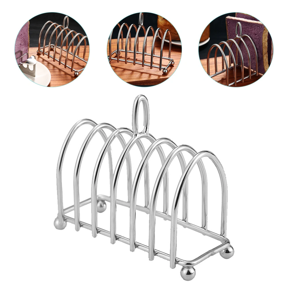 Household Toast Rack Stainless Steel Bread Rack Desktop Toast Stand Kitchen Accessory