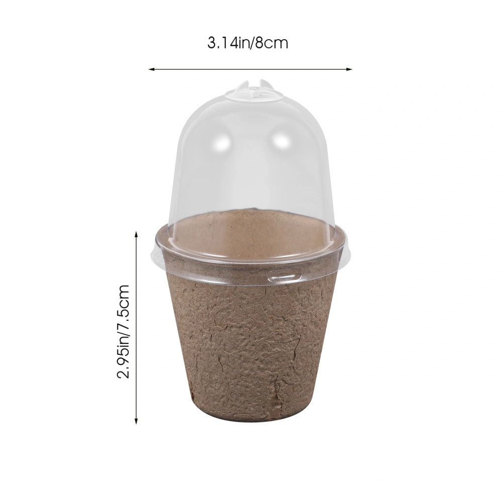 10pcs Lidded Nutrition Cup Planters Plant Flowerpots Gardening Paper Plant Holders