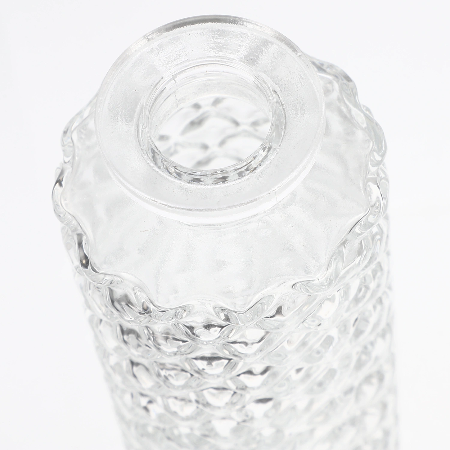 Retro Embossment Glass Vase Glass Flower Container Home Vase Ornament(150ml)