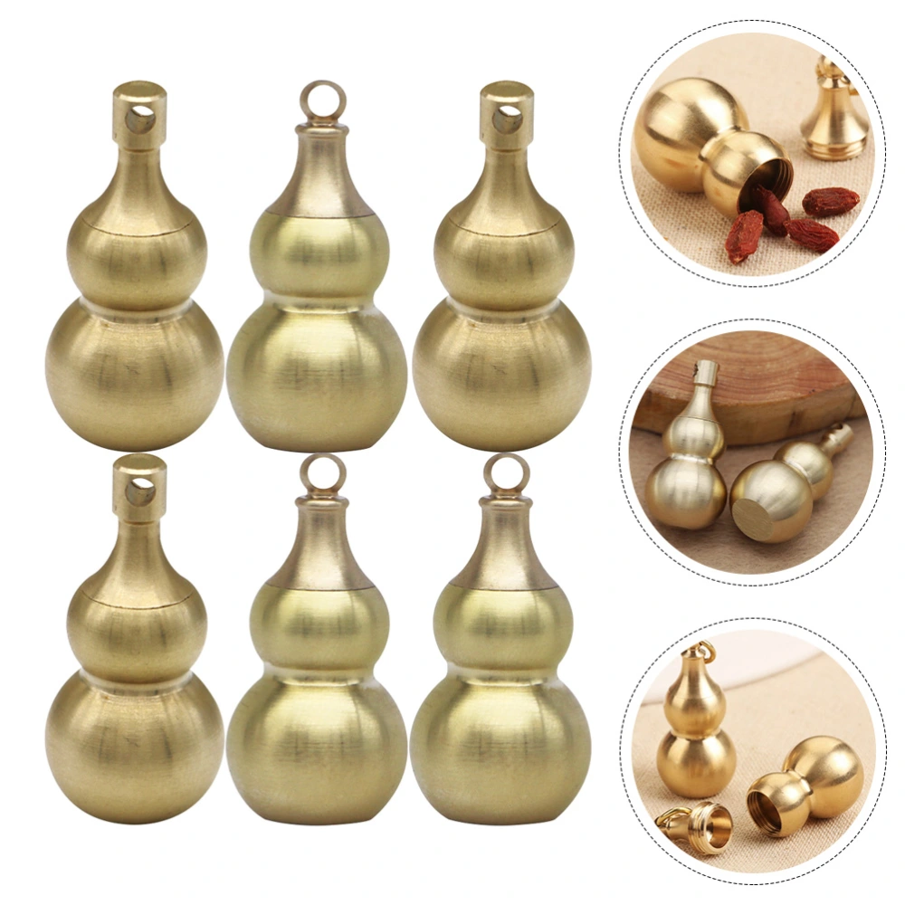 6pcs Diy Jewelry Making Charm Brass Diy Necklace Pendant Gourd Shape Charm