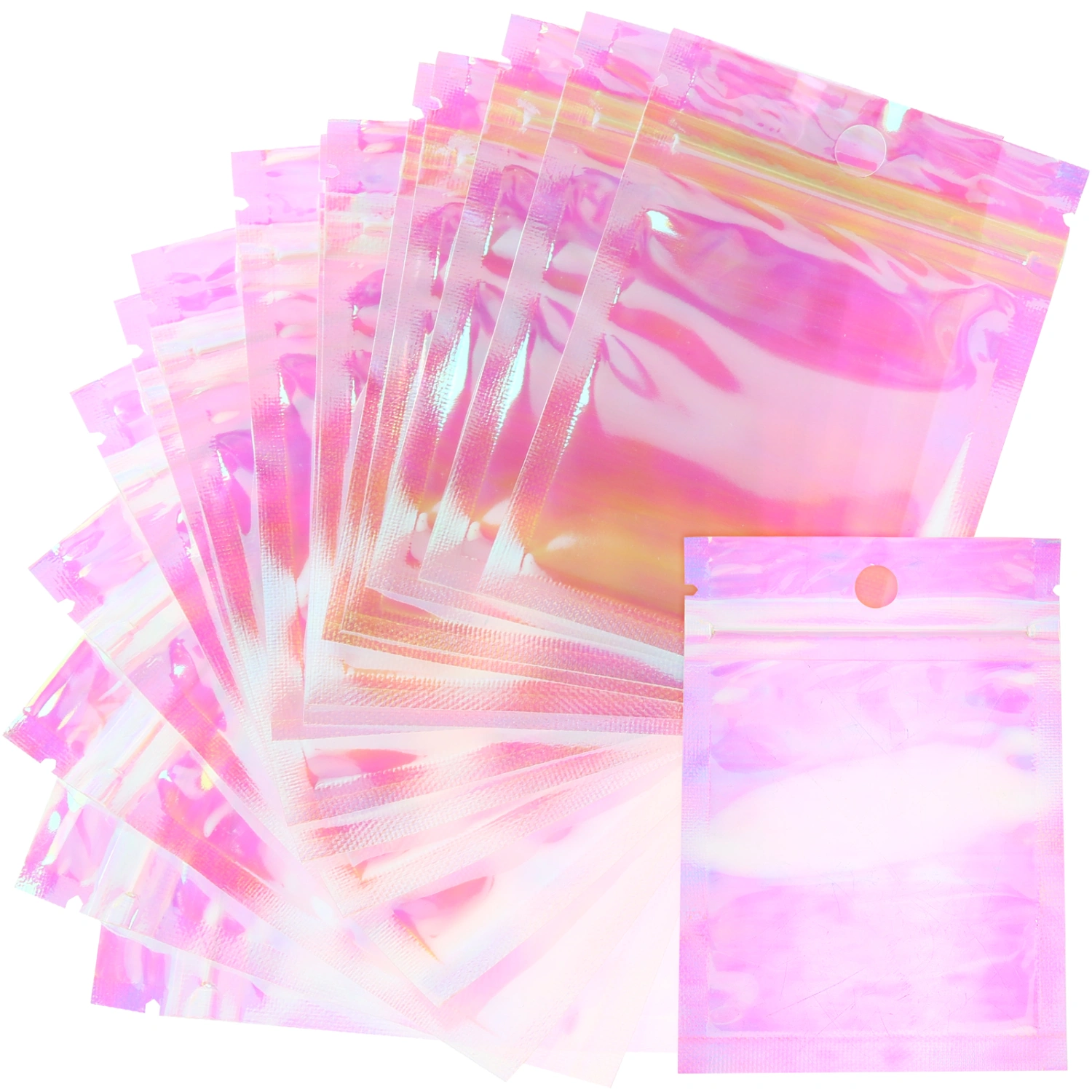 100pcs Reusable Sealing Jewelry Bags Resealable Earrings Bags Jewelry Zip Pouches