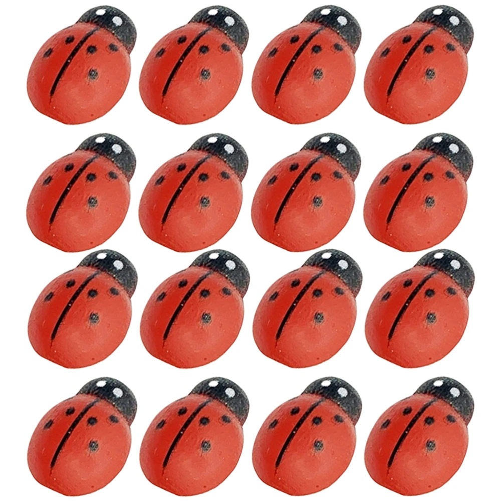 100Pcs Wooden Thumbtacks Ladybug Shaped Thumbtacks Small Pushpins Office Fixing Pushpins