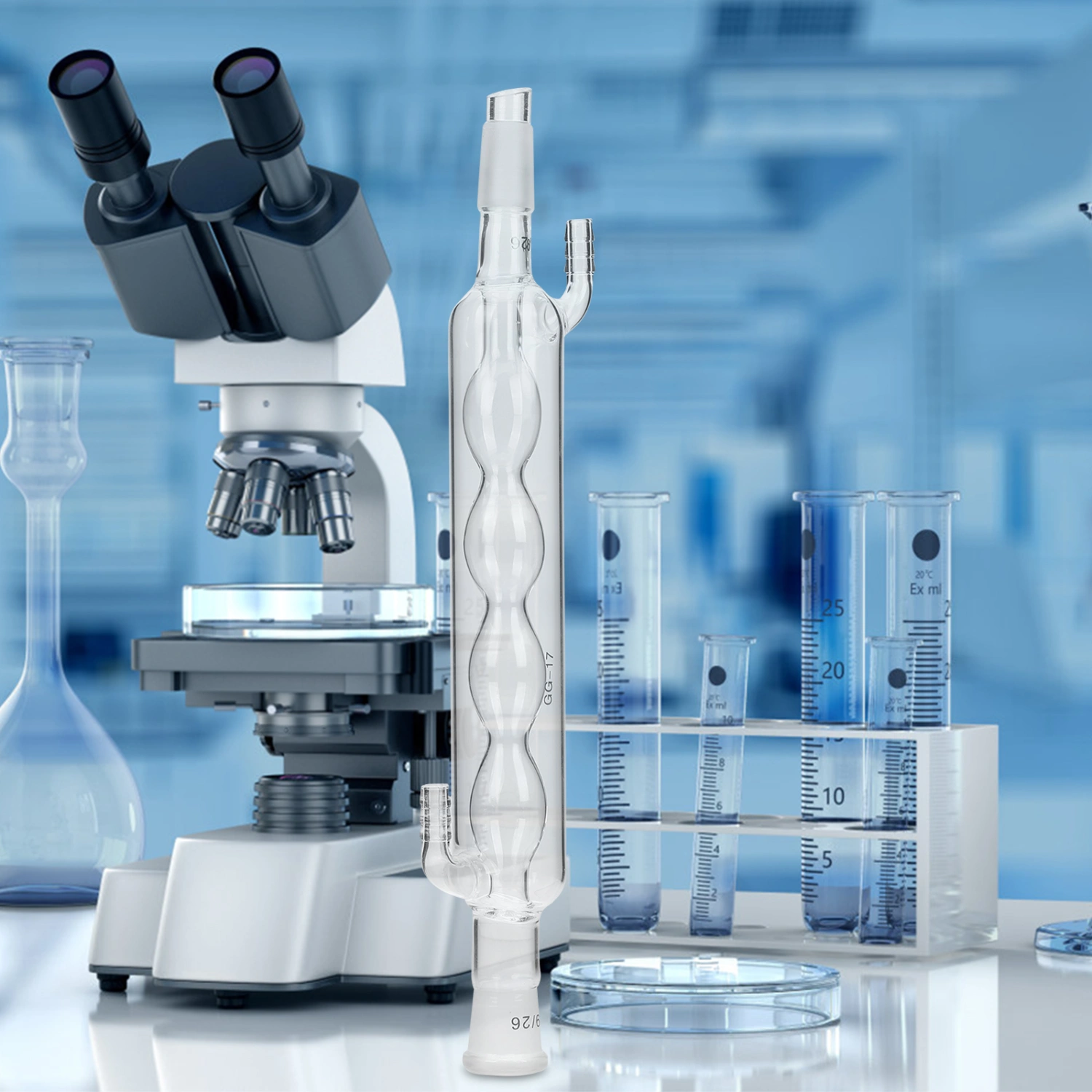Glass Condenser Tube Glass Laboratory Apparatus Scientific Tool for Home Institute